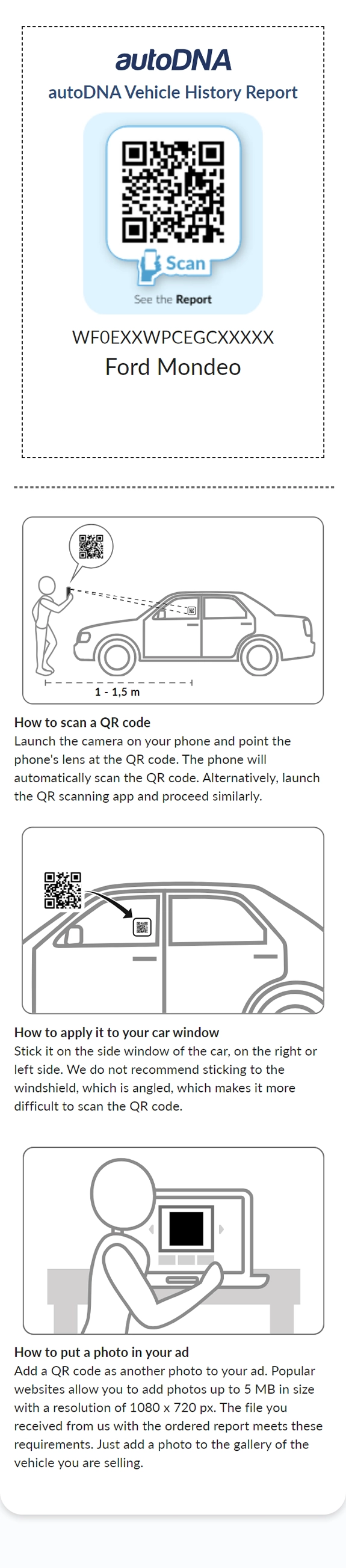 Report autoDNA sulla Storia del Veicolo - Codice QR
