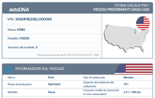Esempio di report sulla Storia locale per i veicoli provenienti dagli USA - miniatura